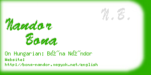 nandor bona business card